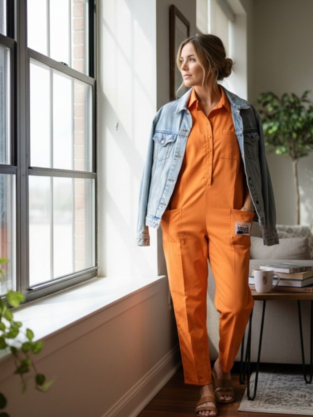 Vintage Orange Utility Jumpsuit | Statement One-Piece - Picture 5 of 6